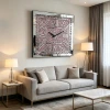Square Roman pink diamond-decorated square acrylic wall clock handicrafts are suitable for placing in the living room or study, adding a touch of elegance to the wall Item Picture